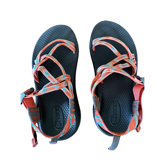 Chaco Z1 EcoTread Kids Sandal Waterproof Sports Orange Blue Straps SZ 3 - Picture 5 of 8